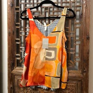 Multicolor silk tank. New